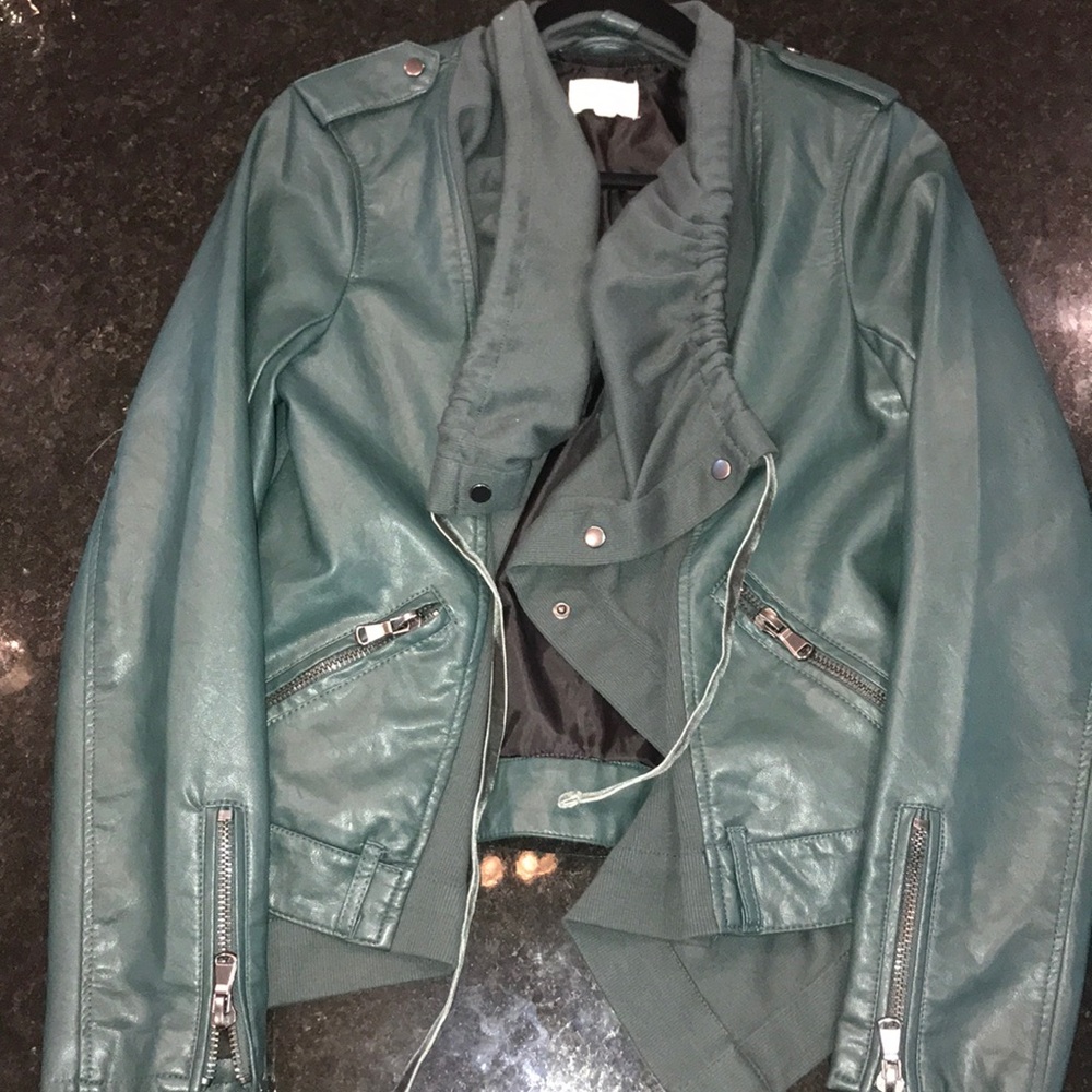 Jolt faux leather bomber jacket